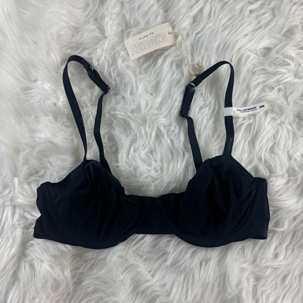Aerie Smoothez Mesh Full Coverage Unlined Bra Black 34B